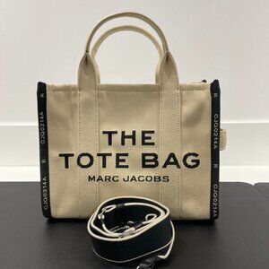 Marc Jacobs The Tote Bag Beige/Black Cloth (JB1127)